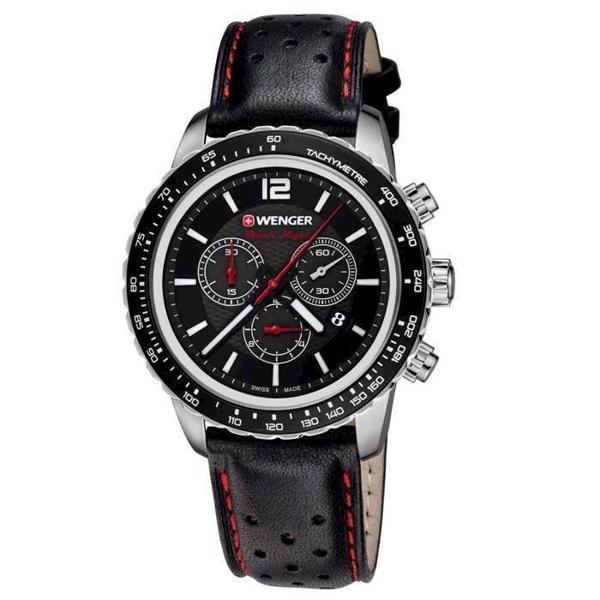 Image of Roadster Black Night mat rustfri stål quartz med chronograph Herre ur fra Wenger, 01.0853.105